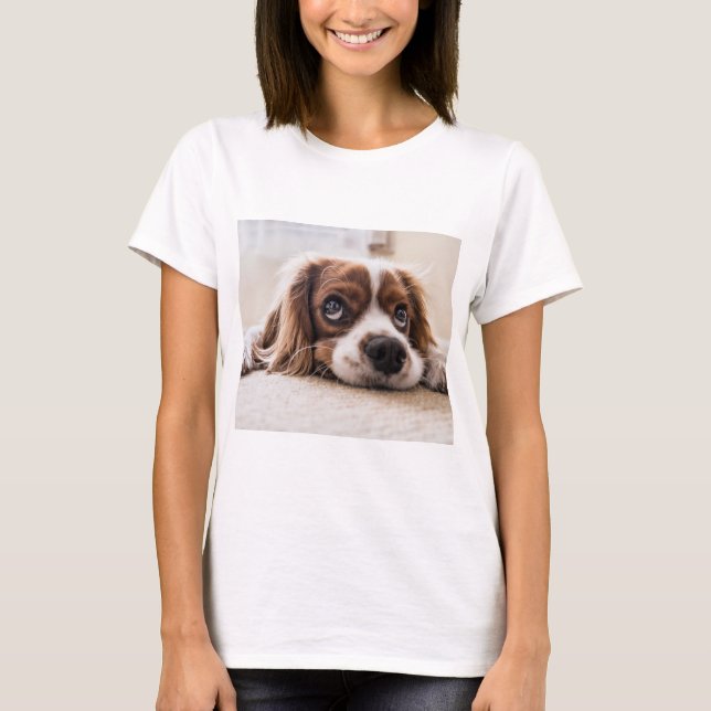 Sad-Mit Augen Cocker Spanierhund T-Shirt (Vorderseite)