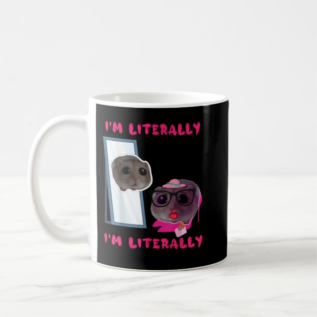 Sad Mouse Meme Funny Hamster Kaffeetasse (Links)
