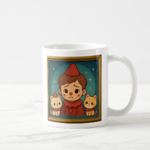 Sad Pierrot and Cats Mug Kaffeetasse