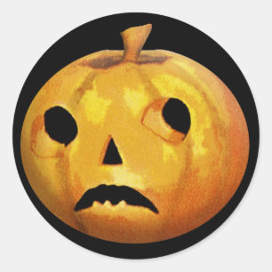 Sad Pumpkin Face für Halloween Fun Stickers