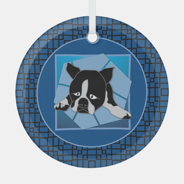 Sad Puppy Ornament Aus Glas (Vorderseite)