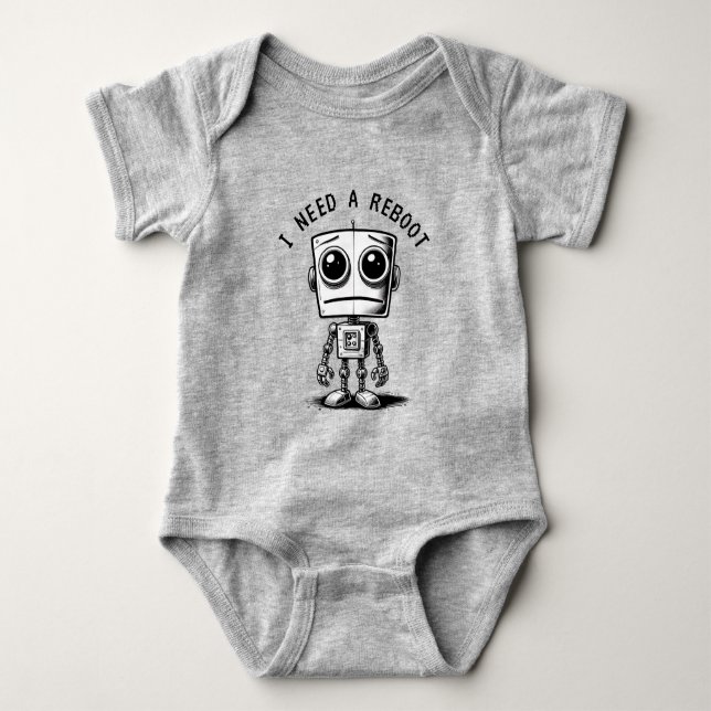Sad Robot - Ich brauche einen Neustart Baby Strampler (Vorderseite)