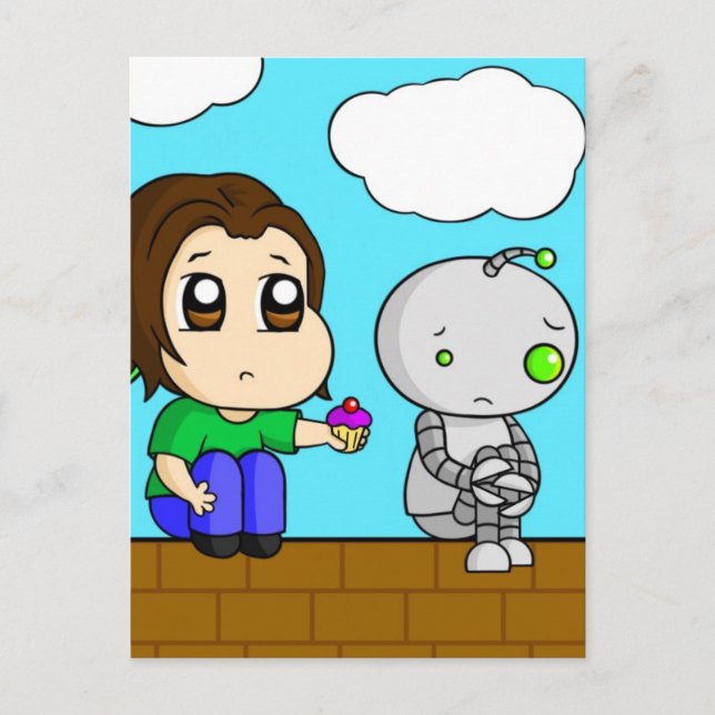 Sad Robot Postkarte (Vorderseite)