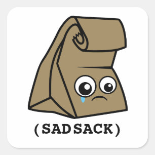 Sad Sack Quadratischer Aufkleber