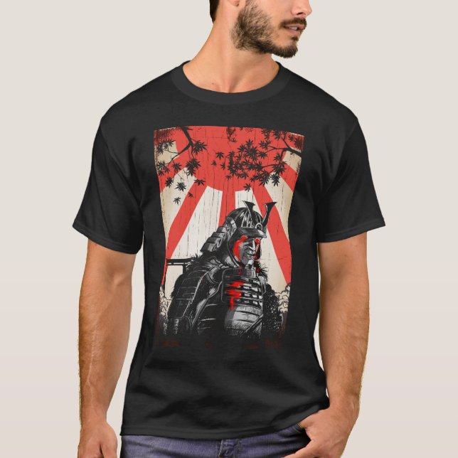 Sad Samurai Warrior Japanischer Kulturschwertler T-Shirt (Vorderseite)