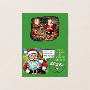 Sad Santa Brings Cheer (Familienversion) Folienkarte