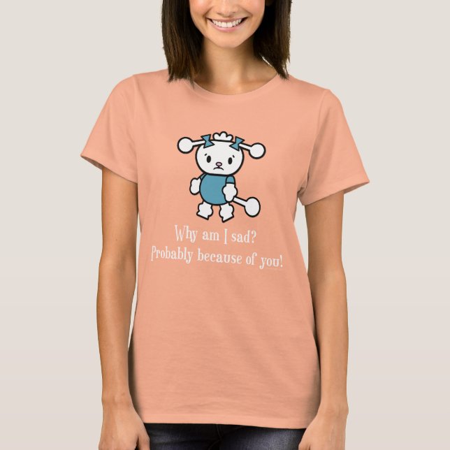 Sad Sarcastic Poodle Dog Sprichwort Design Dunkel T-Shirt (Vorderseite)