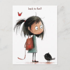 Sad Schoolgirl Postkarte