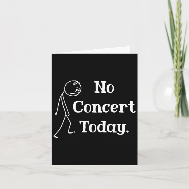 Sad Stick Figure Music Concert Lovers Tee - No Con Karte (Vorderseite)