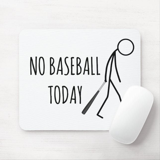 Sad Stickman with Baseball Bat Mousepad (Mit Mouse)