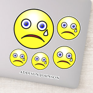 Sad Tear Emoji Yellow Faces Collection Name 8" Aufkleber