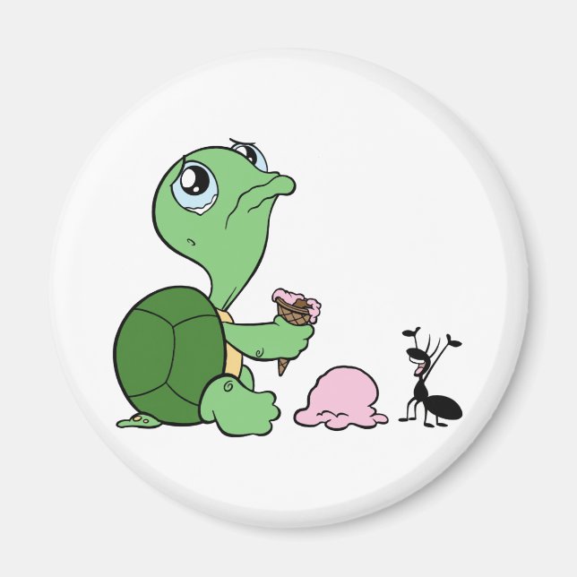 Sad Turtle Happy Ant Magnet (Vorne)