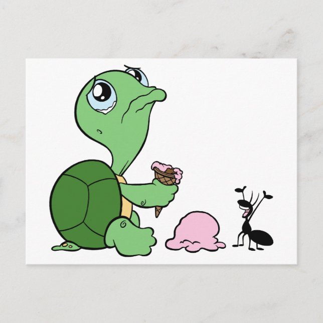 Sad Turtle Happy Ant Postkarte (Vorderseite)