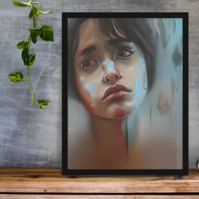 Sad Woman Abstrakt AI Generated Art Fotodruck (Von Creator hochgeladen)