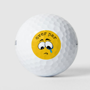 Sad Yellow Emoji Golfball