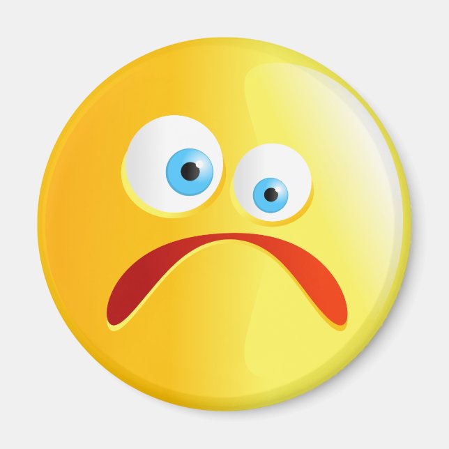 Sad Yellow Smilie Magnet (Vorne)