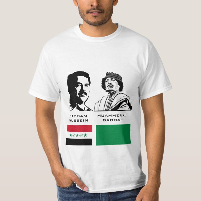 Saddam und Gaddafi T-Shirt (Vorderseite)