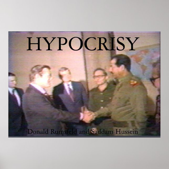 Saddam und Rummy machen einen Deal Poster (Vorne)