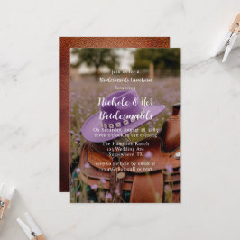 Saddle auf dem Zaun mit Hat Bridesmaids Luncheon Einladung