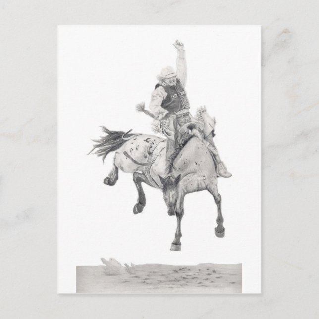 Saddle Bronc Postkarte (Vorderseite)