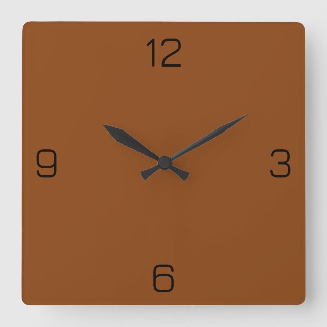 Saddle Brown 8B4513 Color - Option zum Hinzufügen  Quadratische Wanduhr (Vorderseite)
