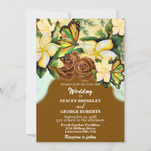 Saddle Brown Boho-Wildblume Blumenhochzeit Einladung