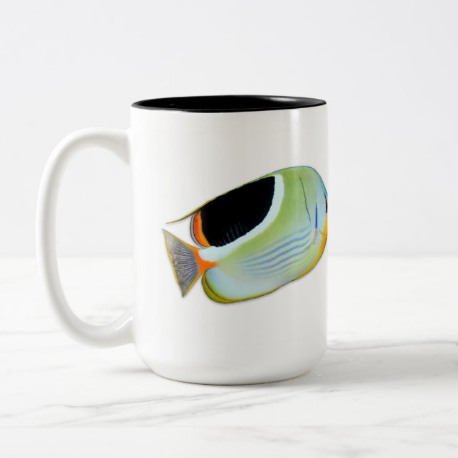 Saddle Butterflyfish Tasse, Chaetodon ephippium Zweifarbige Tasse (Links)