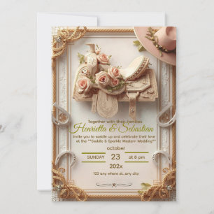 Saddle & Sparkle - Rustikaler Western Hochzeit Ein Einladung
