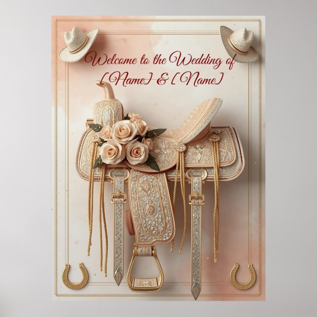 Saddle & Sparkle - Western Wedding Posters & Signa Poster (Vorne)