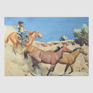 "Saddle Stock" Westliche Kunst von Maynard Dixon Seidenpapier