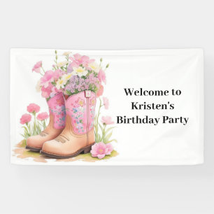 Saddle Sweetness Cowboy und Cowgirl Birthday Banner