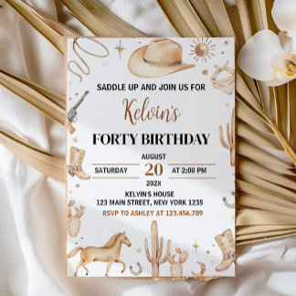 Saddle Up Boho Rodeo Einladung zum Geburtstag