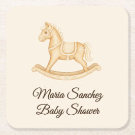 "Saddle Up" Boho Western Babydusche Rechteckiger Pappuntersetzer