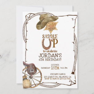 SADDLE UP, COWBOY PARTY, BOY GEBURTSTAG, WESTERN ANKÜNDIGUNG