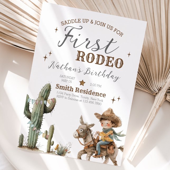 Saddle Up First Rodeo Geburtstag Einladung (Von Creator hochgeladen)