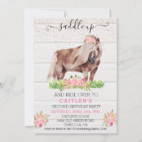 Saddle Up Pony Girl's Floral Geburtstag