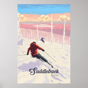 Saddleback Maine Ski Resort Reiseplakat Poster