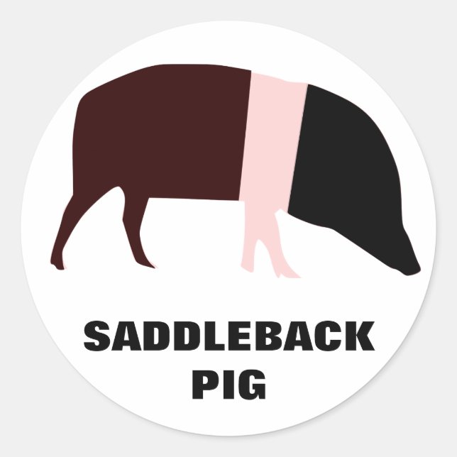 Saddleback Pig individuell anpassbarer Aufkleber (Vorderseite)