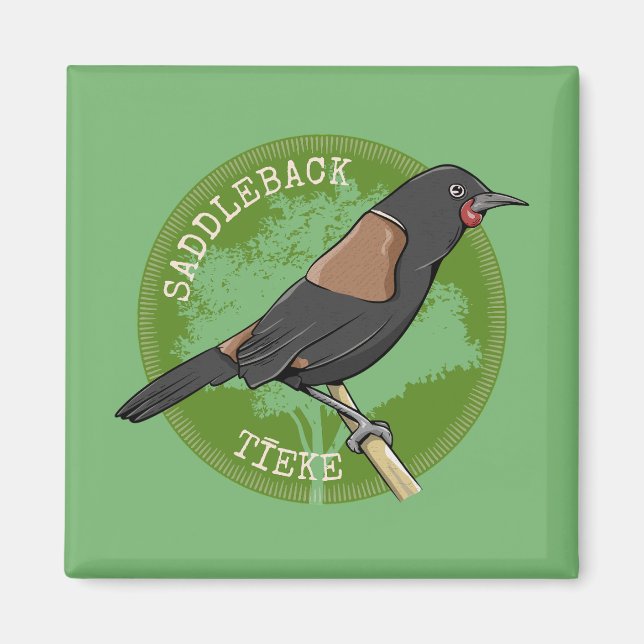 Saddleback Tieke NZ bird Magnet (Vorne)