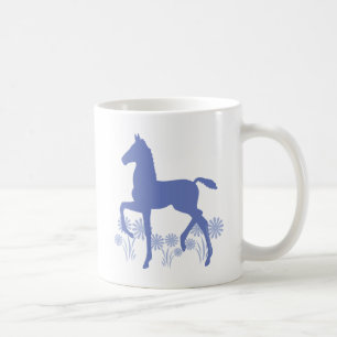 Saddlebred Foal Blume in Blau Kaffeetasse
