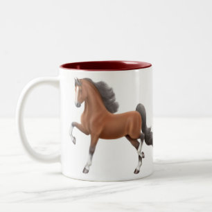 Saddlebred gehende PferdeTasse Zweifarbige Tasse