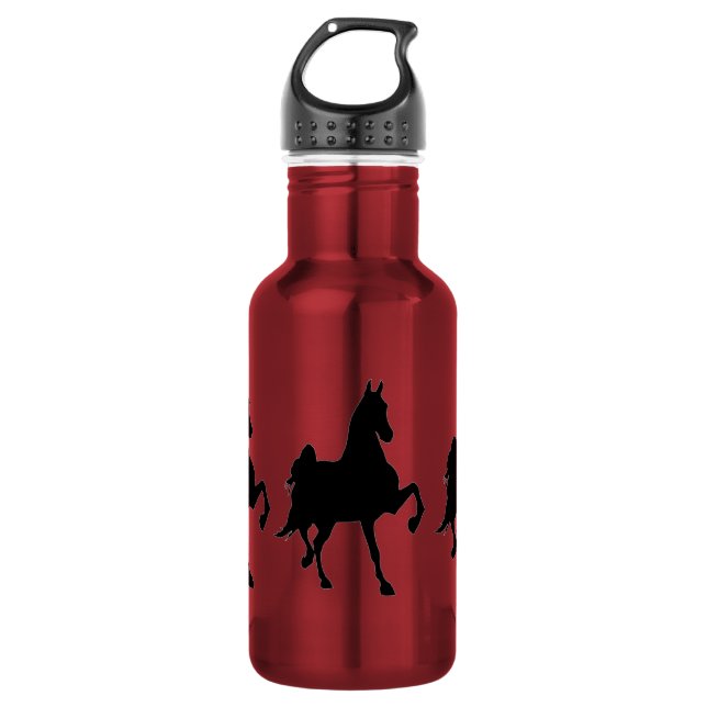 Saddlebred PferdeSilhouette Trinkflasche (Vorderseite)