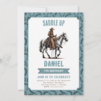 Saddup Cowboy Birthday Einladung