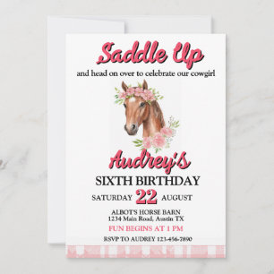 Saddup Girls Western Geburtstag Einladung