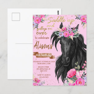 Saddup Pferde Cowgirl Geburtstag Postkarte