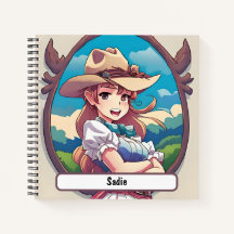 Sadie Cowgirl Notebook mit individueller Nametag