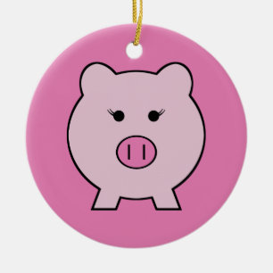 Sadie das rosa Schwein ~ niedliches Girly Kawaii Keramikornament