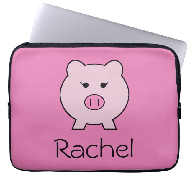 Sadie das rosa Schwein ~ niedliches Girly Kawaii Laptopschutzhülle (Vorderseite)
