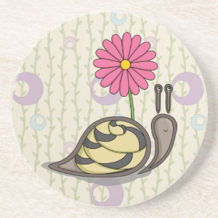 Sadie die Schnecke Sandstein-Getränkeuntersetzer Untersetzer