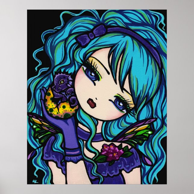 Sadie Dragon Fairy Princess Dragon Fantasy Art Poster (Vorne)